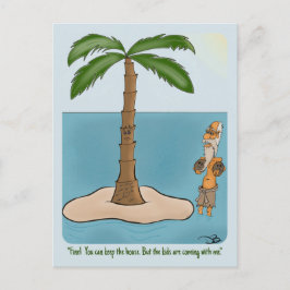 Tarjeta postal divertida de la isla