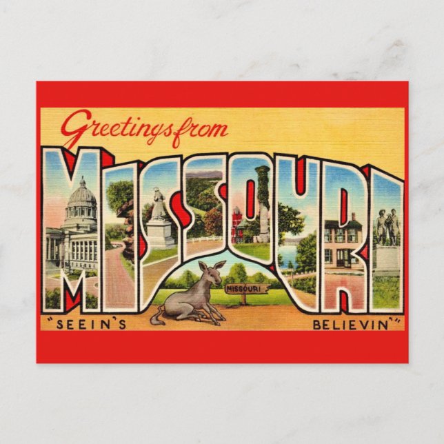 Tarjeta postal divertida de Missouri (Anverso)