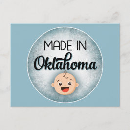 Tarjeta postal divertida de Oklahoma para niño azu