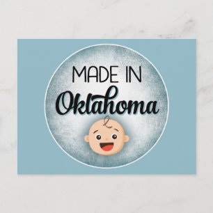Tarjeta postal divertida de Oklahoma para niño azu