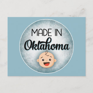 Tarjeta postal divertida de Oklahoma para niño azu