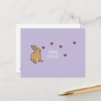 Tarjeta postal divertida del conejo de "Feliz Pasc