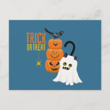 Tarjeta postal divertida del gato de Halloween Tri