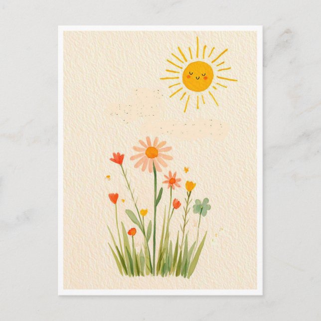 Tarjeta postal divertida. Día de verano (Anverso)