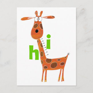 Tarjeta postal divertida Giraffe
