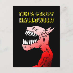 Tarjeta postal divertida y espeluznante de Hallowe