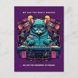 Tarjeta postal DJ CAT, CREADORES DE MÚSICA SOÑADOR