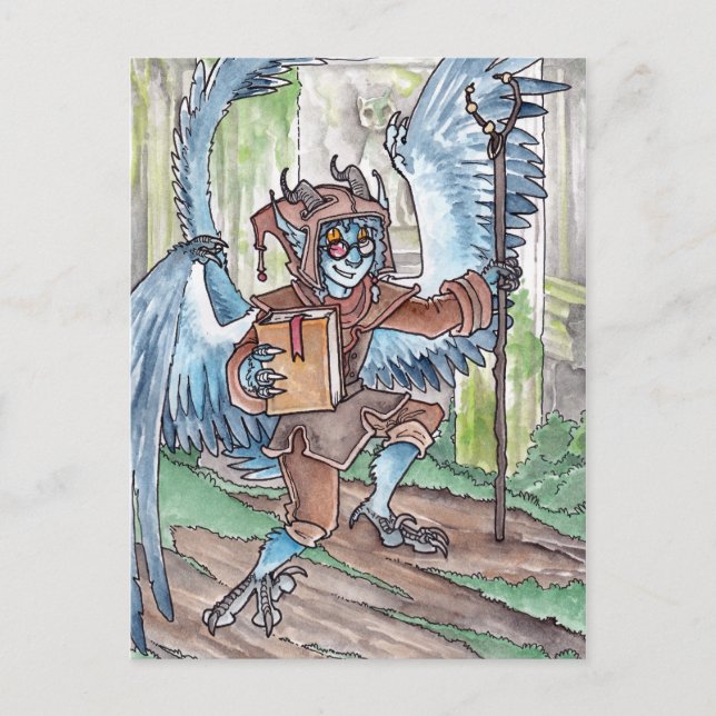Tarjeta postal Djinni Azul (Anverso)