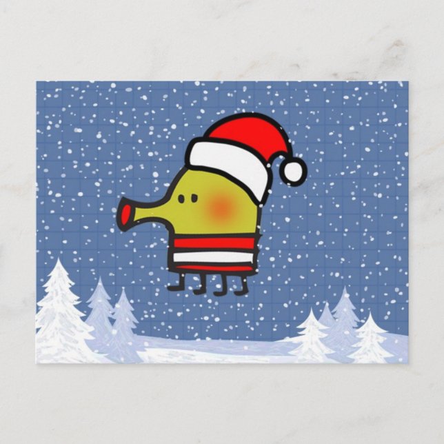 tarjeta postal doodle jump santa (Anverso)