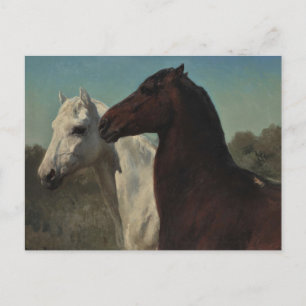 Tarjeta postal Dos caballos de Rosa Bonheur