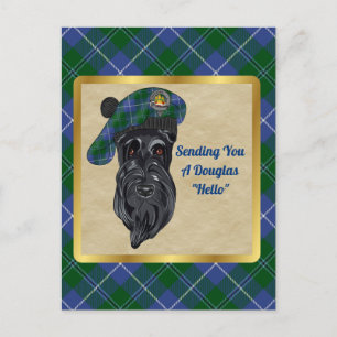 Tarjeta postal Douglas Clan Badge & Tartan