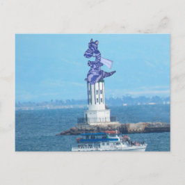 Tarjeta postal - Dragón en la luz del puerto de LA