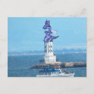 Tarjeta postal - Dragón en la luz del puerto de LA