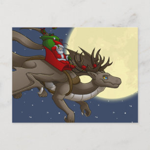 Tarjeta postal Dragon para navidades