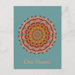 Tarjeta postal Dragonfly Wing Om Shanti Mandala