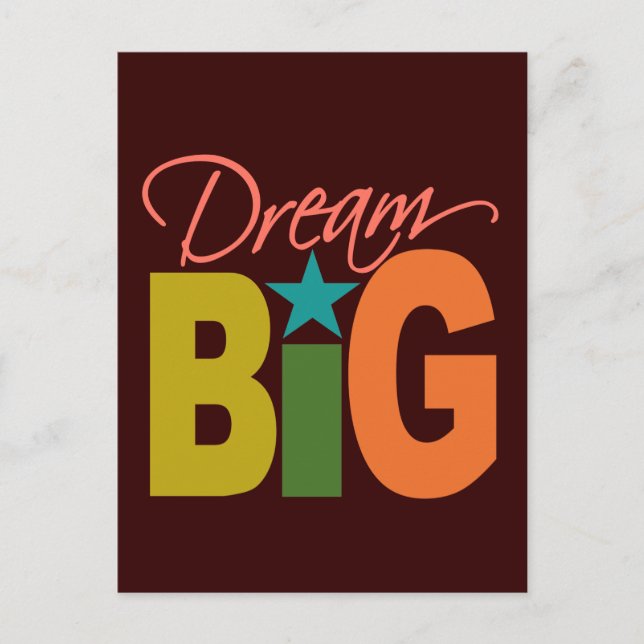 Tarjeta postal Dream BIG personalizado (Anverso)