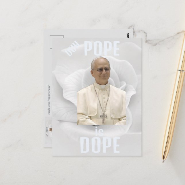Tarjeta postal Duh Pope is Dope (Anverso/Reverso In Situ)