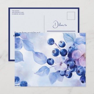 Tarjeta postal dulce con patrón de frutas de aránd