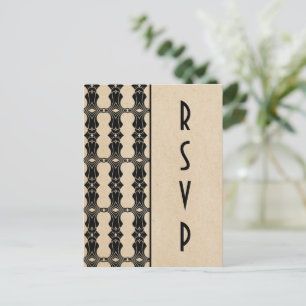 Tarjeta postal Ebony Art Deco Border RSVP