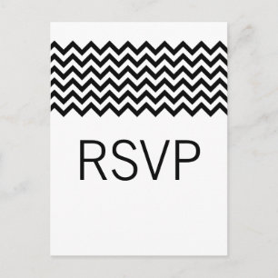Tarjeta postal Ebony Simple Chevron RSVP