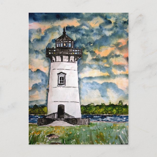 Tarjeta postal Edgartown Lighthouse Marthas Vineya (Anverso)