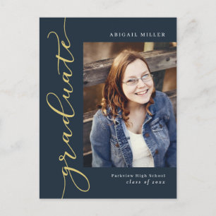 Tarjeta Postal Editable de Color de Graduación de 