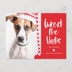 Tarjeta postal editable de color de Wreck The Hall