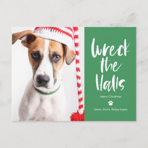 Tarjeta postal editable de color de Wreck The Hall