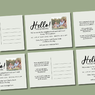 Tarjeta postal editable "Hola Vecino" Nueva dire