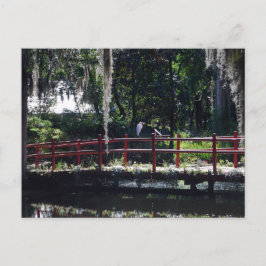 Tarjeta postal Egret on Red Bridge