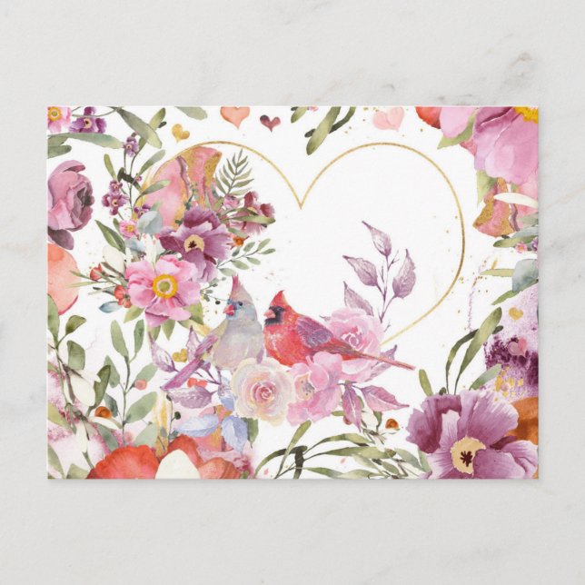 Tarjeta postal el día de San Valentín Cardinals (Anverso)