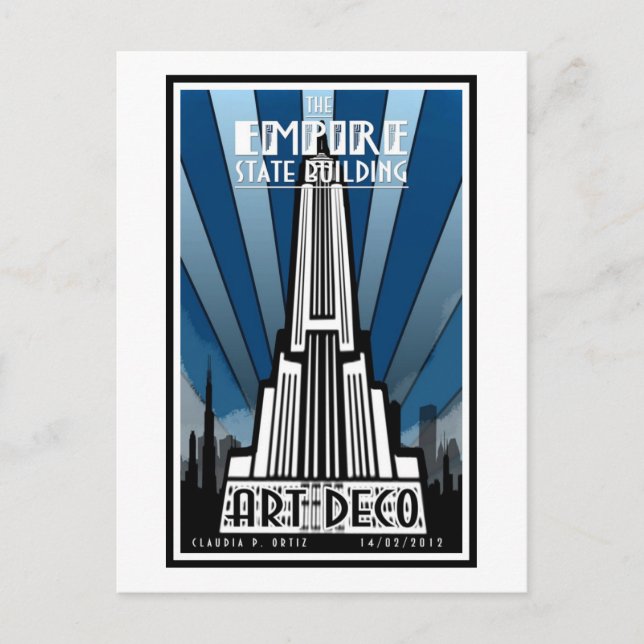 Tarjeta postal - El edificio Empire State Art Deco (Anverso)