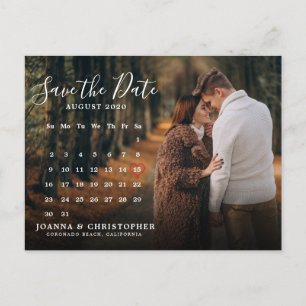 Tarjeta postal elegante con fecha de boda escrita 