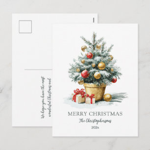 Tarjeta postal elegante de árbol de Navidad