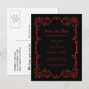 Tarjeta postal elegante de boda de Halloween para