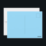 Tarjeta postal elegante de color azul bebé para me<br><div class="desc">Envía tus mensajes especiales con estilo utilizando nuestra tarjeta postal elegante de color azul bebé con acabado brillante. El suave acabado azul pastel combinado con una superficie brillante crea un aspecto refinado, lo que la hace perfecta para invitaciones, notas de agradecimiento o saludos sinceros. Ideal para bodas, cumpleaños o cualquier...</div>