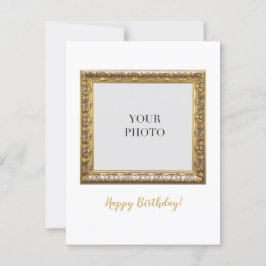 Tarjeta postal elegante de cumpleaños con foto per