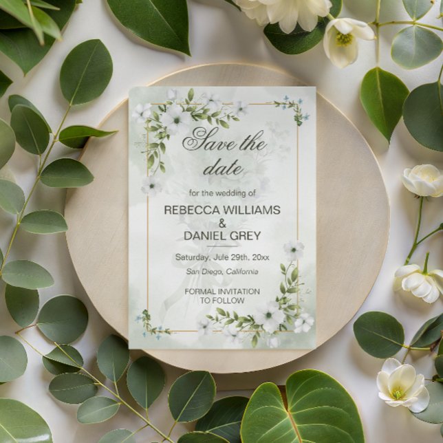 Tarjeta Postal Elegante de Floral Blanco para Anun (Subido por el creador)