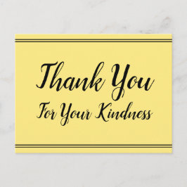 Tarjeta postal elegante de "Gracias por su amabili