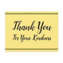 Tarjeta postal elegante de "Gracias por su amabili