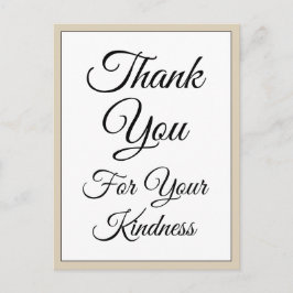 Tarjeta postal elegante de "Gracias por su amabili