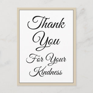 Tarjeta postal elegante de "Gracias por su amabili