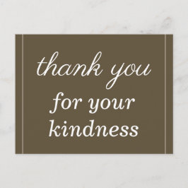 Tarjeta postal elegante de "gracias por tu amabili