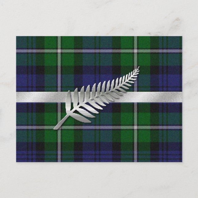 Tarjeta Postal Elegante de Plaid para Guardar la F (Anverso)