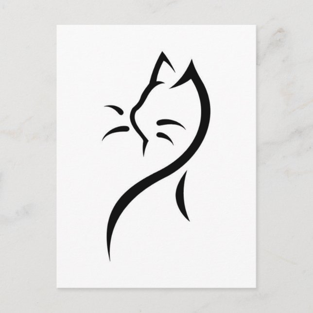 Tarjeta postal elegante para gatos (Anverso)