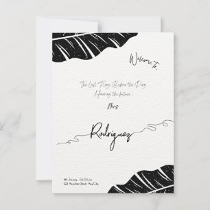 Tarjeta postal elegante y personalizable para desp