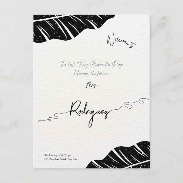 Tarjeta postal elegante y personalizable para la d (Anverso)