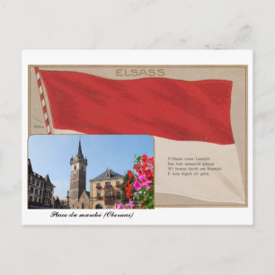 Tarjeta postal "Elsass" Plaza del mercado de Obern