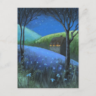 Tarjeta postal en blanco bajo las estrellas