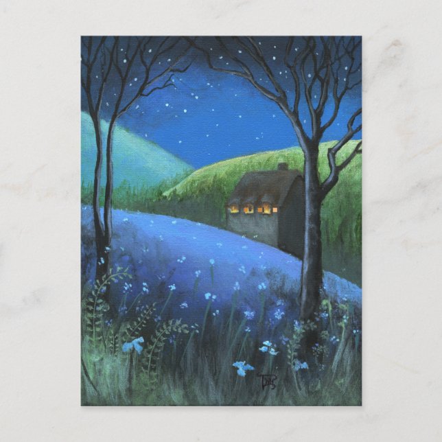Tarjeta postal en blanco bajo las estrellas (Anverso)